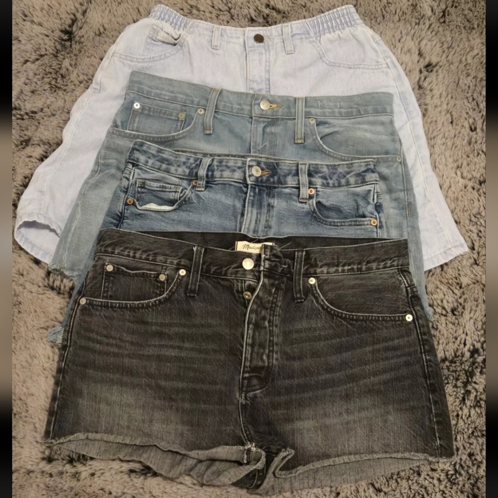 Lot Of 4 Women's Jean Shorts Large American Eagle, Lee, Made Well